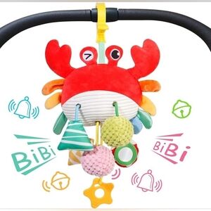 Car Seat & Stroller Toys for Babies 0-6 Months, Crab Baby Car Seat Toys